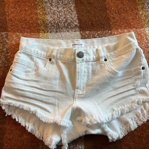 Oneill white jean low waisted shorts!